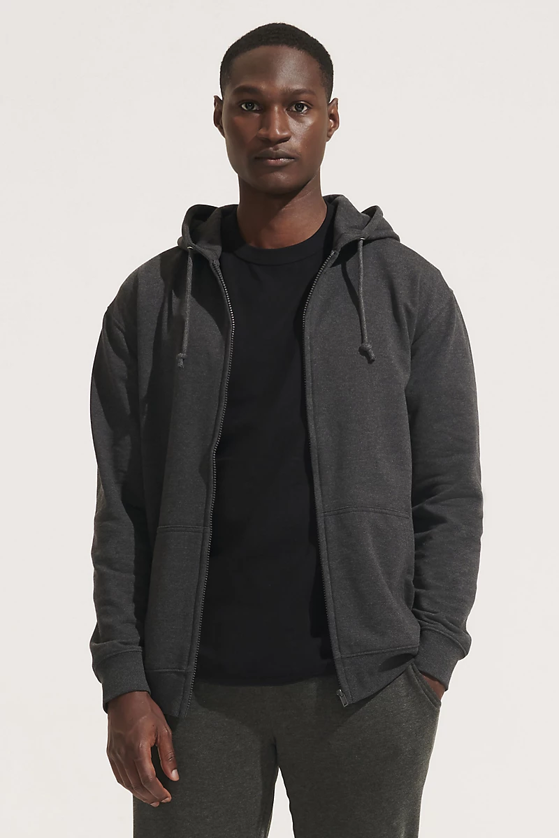 Sweat zippé à capuche 280g recyclé