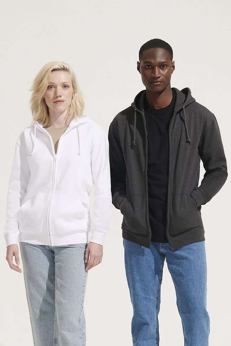 Sweat zippé à capuche 280g recyclé