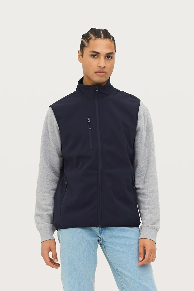 Veste homme zippée softshell sans manche